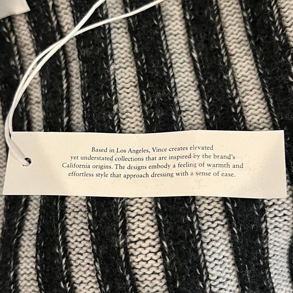 VINCE STRIPED FULL ZIP SWEATER IN BLACK & WHITE NWT WOMEN'S SIZE MEDIUM - Picture 14 of 16